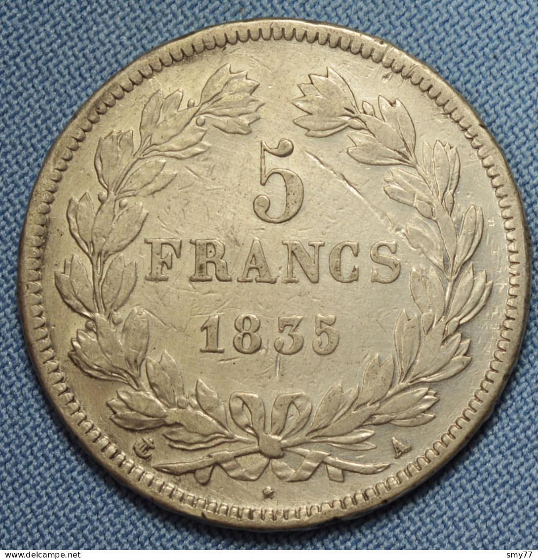 France • 5 Francs • 1835 A (Paris) • Louis Philippe I • Tranche En Relief • [24-345] - 5 Francs