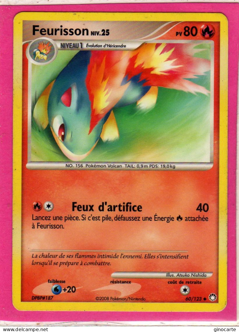 Carte Pokemon 2008 Diamant Et Perle Tresor Mysterieux 60/123 Feurisson 80pv Bon Etat - Diamante E Perla