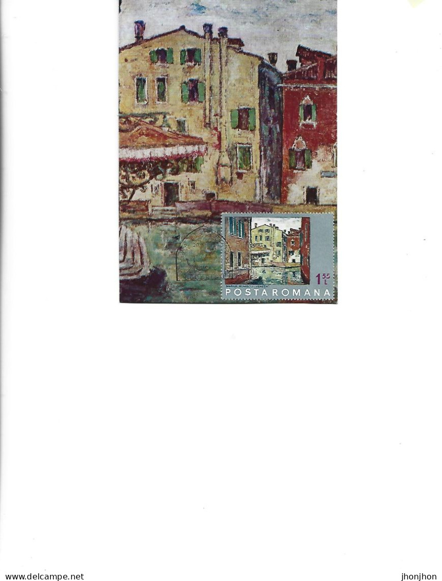 Romania -  Maximum Postcard 1972 - Painting By Marius Bunescu -   " Venice" - Tarjetas – Máximo