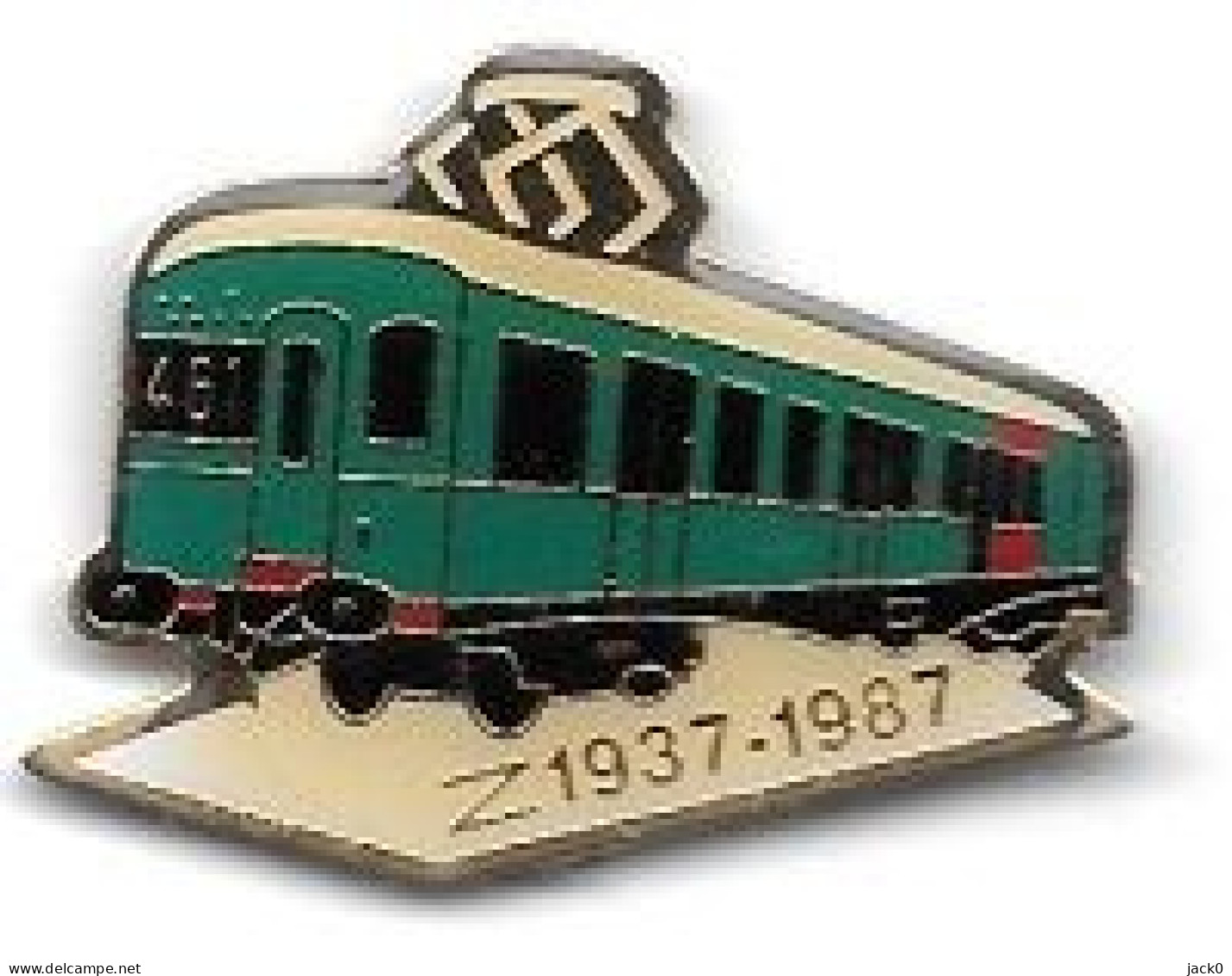 Pin's  Transport, SNCF,  Train  Vert  Z 1937 - 1987 - TGV