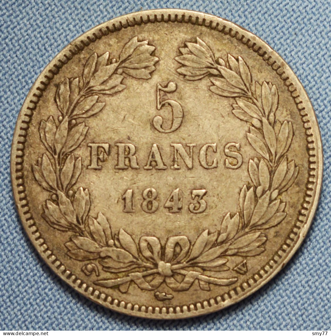 France • 5 Francs • 1843 W (Lille) • Louis Philippe I • Tranche En Relief • [24-346] - 5 Francs