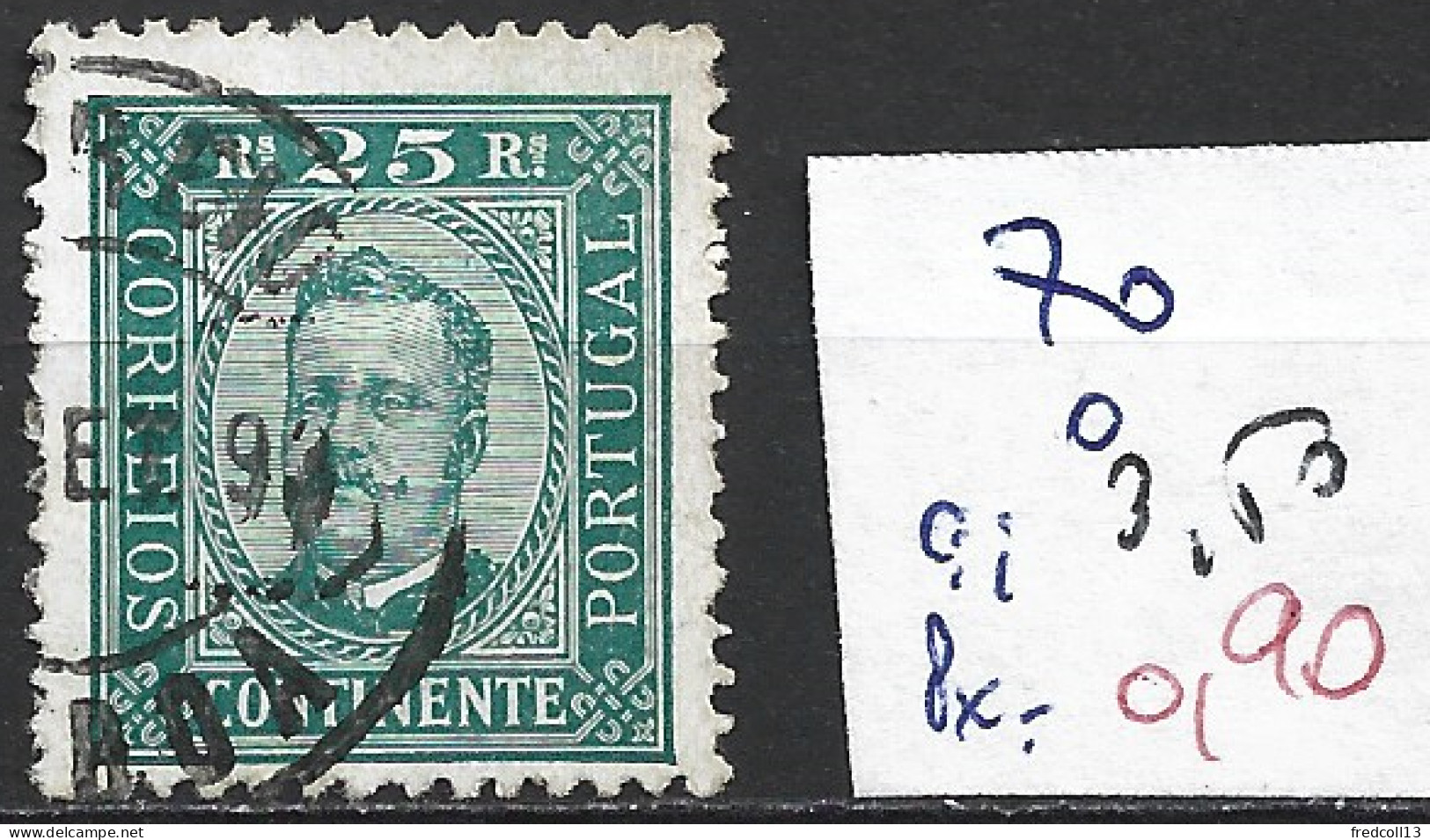 PORTUGAL 70 Oblitéré Côte 3.50 € ( 1 Aminci ) - Used Stamps