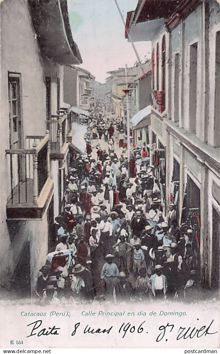 Peru - CATACAOS - Calle Principal En Dia De Domingo - Ed. Eduardo Polack 551 - Perú