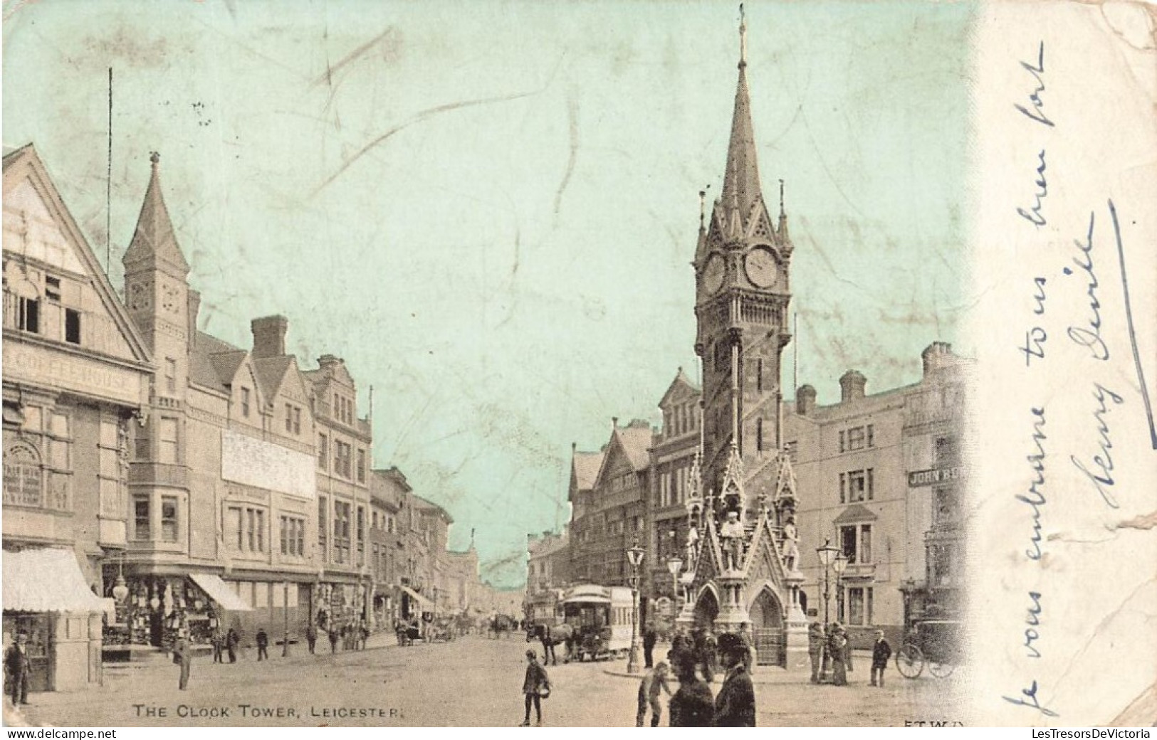 ROYAUME-UNI - The Clock Tower - Leicester - Vue Panoramique Sur La Tour D'horloge - Animé - Carte Postale Ancienne - Leicester