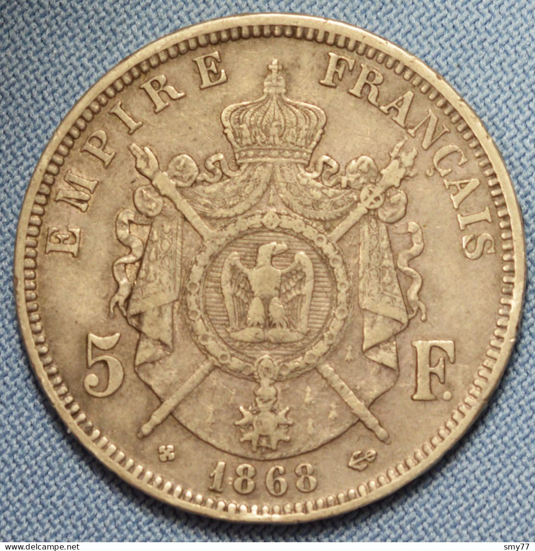 France • 5 Francs • 1868 BB  (Strasbourg) • Napoléon III • Tête Laurée • [24-348] - 5 Francs