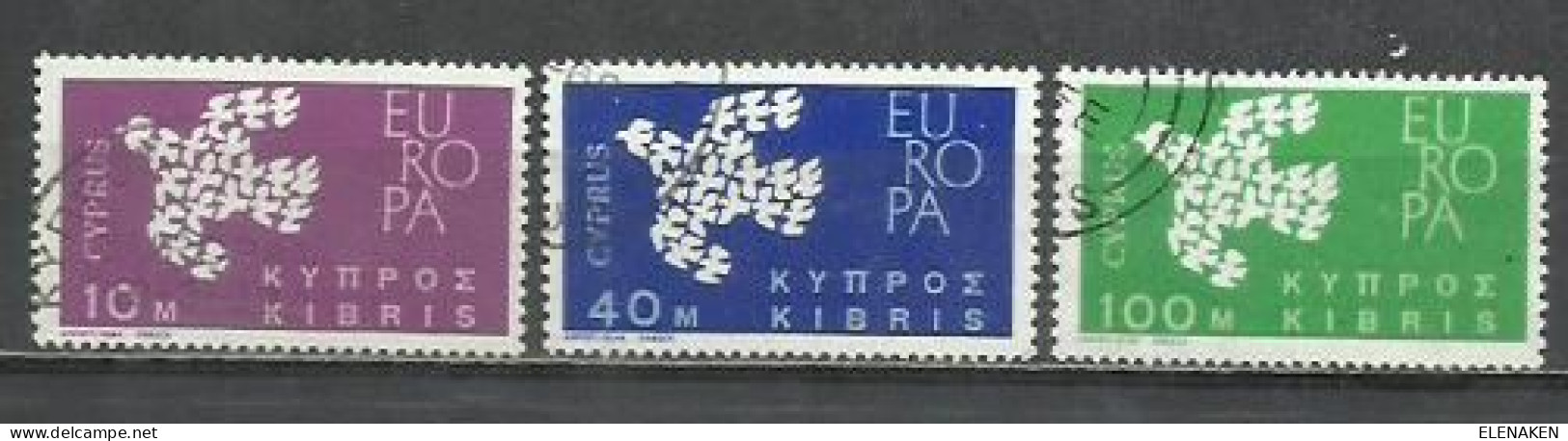 0558-SERIE COMPLETA CHIPRE 1962 SERIE EUROPA Nº 189/191 YVERT USADO,CALIDAD - Used Stamps