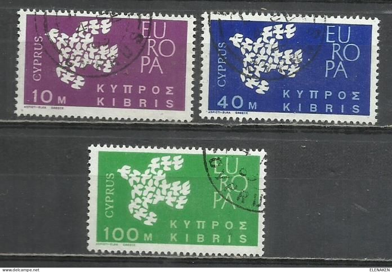 0559-SERIE COMPLETA CHIPRE 1962 SERIE EUROPA Nº 189/191 YVERT USADO,CALIDAD - Used Stamps