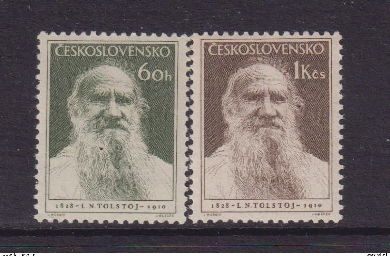 CZECHOSLOVAKIA  - 1953  Tolstoy  Set  Never Hinged Mint - Nuovi