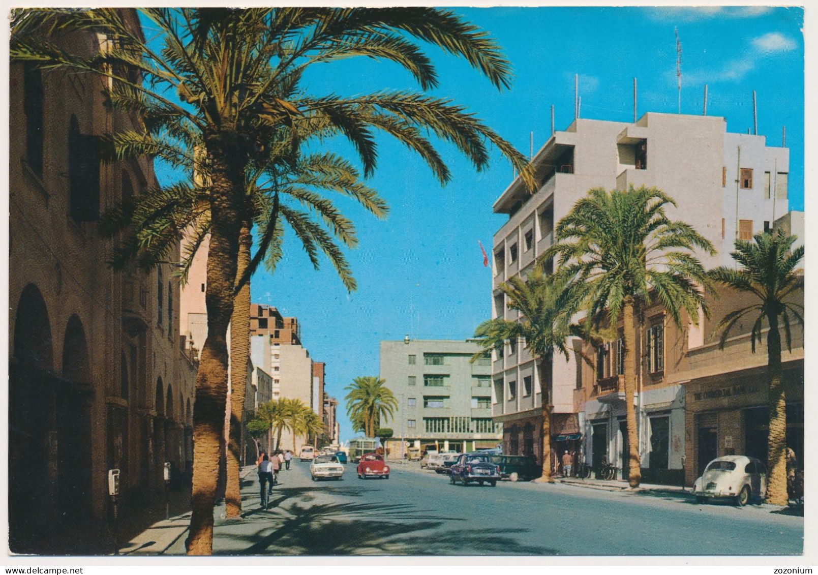 LIBYA, BENGAZI Sharia El Istikal Street Old Car, Nice Stamp  Old Photo Postcard - Libyen