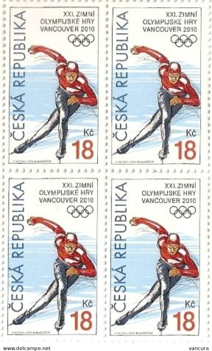 ** 621 Czech Republic  Vancouver Winter Olympic Games 2010 Block Of Four - Unused Stamps