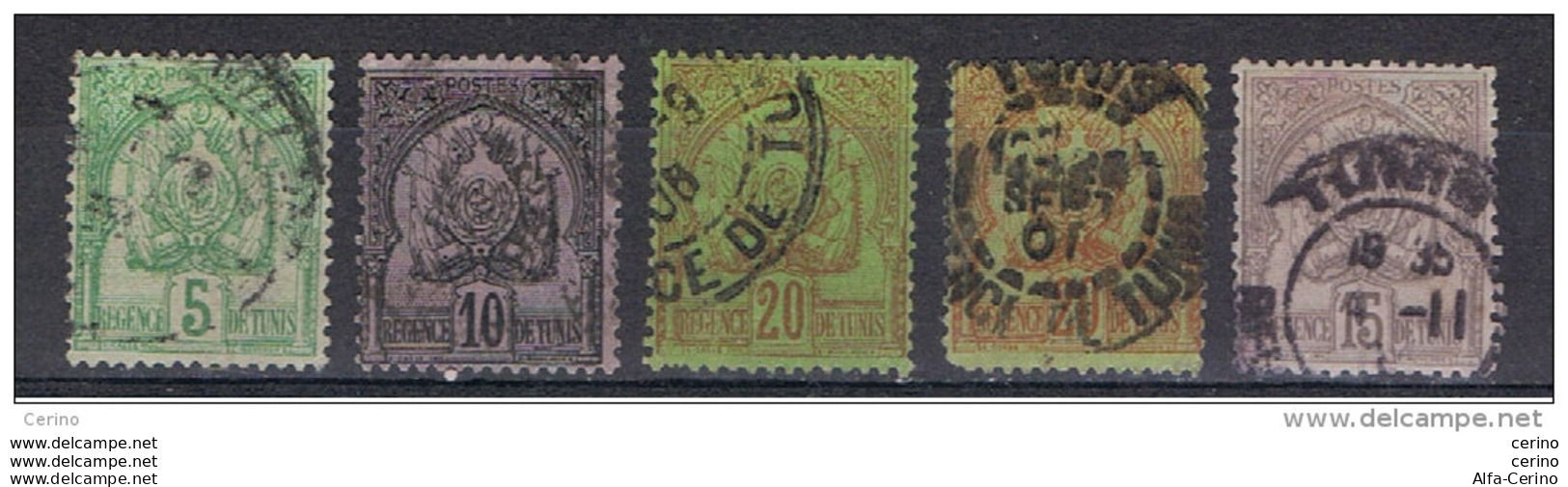 TUNISIA:  1888/901  STEMMA  -  5  VAL. US. -  YV/TELL. 11//24 - Used Stamps