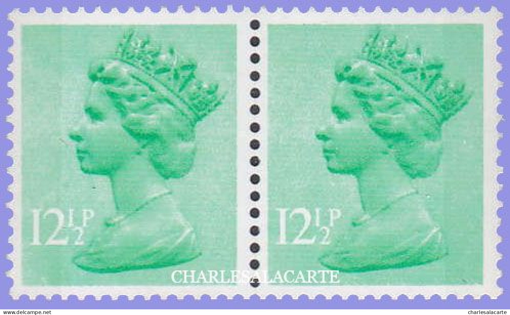 GREAT BRITAIN 1982  MACHIN   12½p. PAIR LEFT BAND + RIGHT BAND  LIGHT EMERALD  S.G. X 899a/899   U.M. / N.S.C. - Série 'Machin'