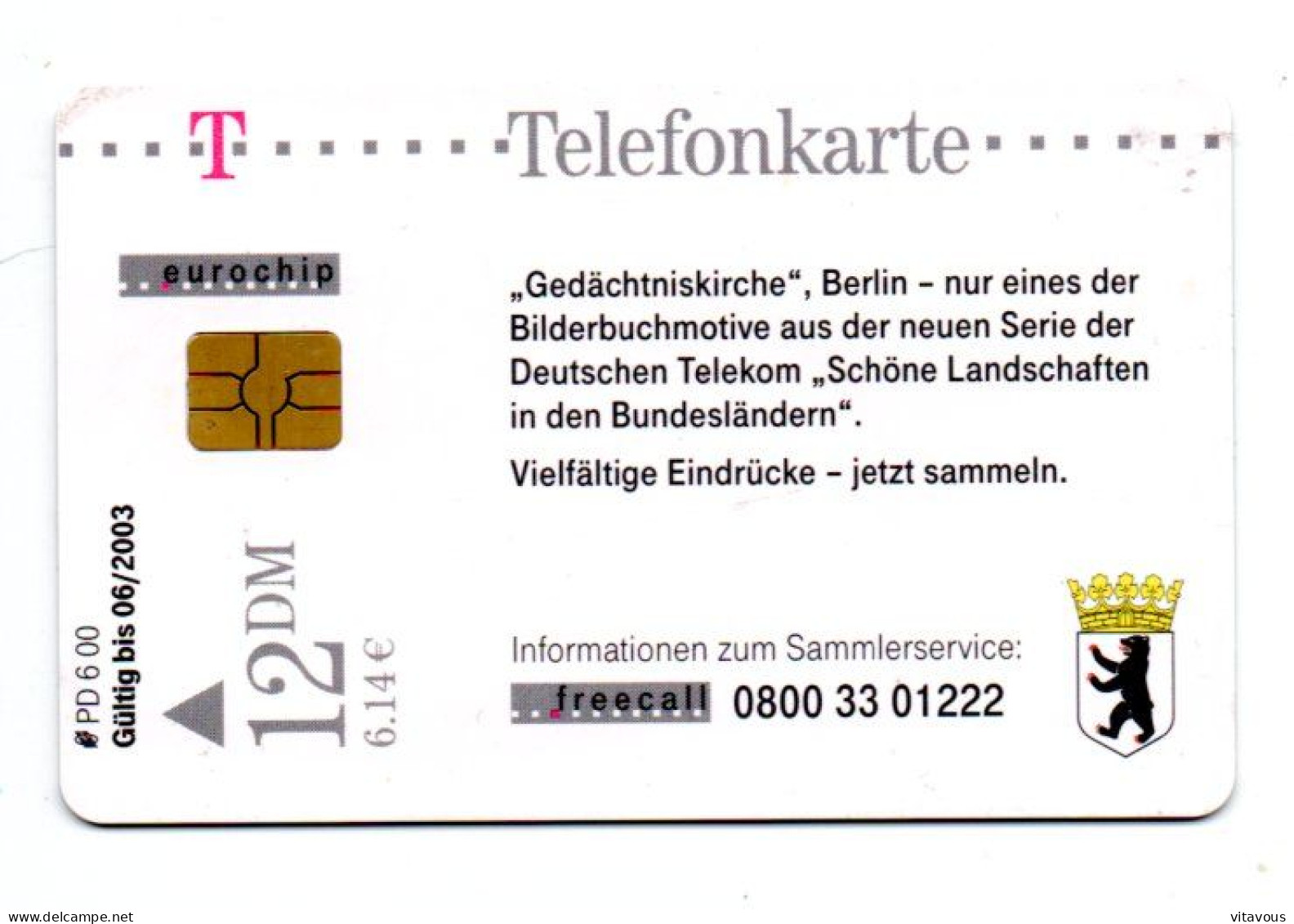 Ville Gedachtniskirche Allemagne P  Phonecard Telefonkarte (K 61) - P & PD-Series: Schalterkarten Der Dt. Telekom