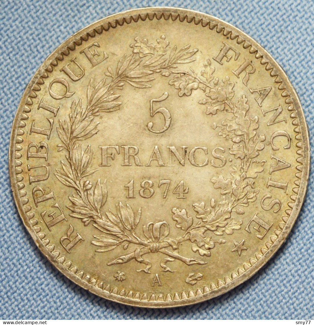 France • 5 Francs • 1874 A   (Paris) • XF48 •  Hercule IIIe République • [24-351] - 5 Francs