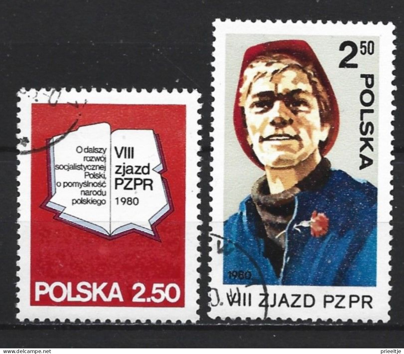 Poland 1980  Worker's Party 8th Congress Y.T. 2495/2496 (0) - Used Stamps