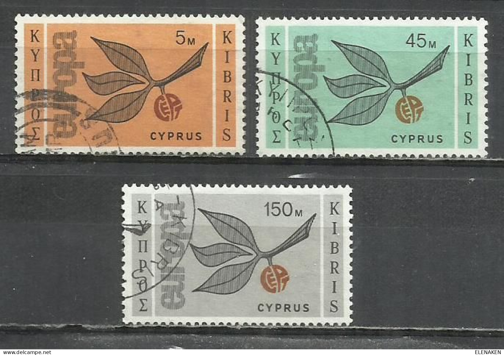 0619-SERIE COMPLETA CHIPRE 1965 Nº 250/252 SERIE EUROPA 6,80€ YVERT - Usados