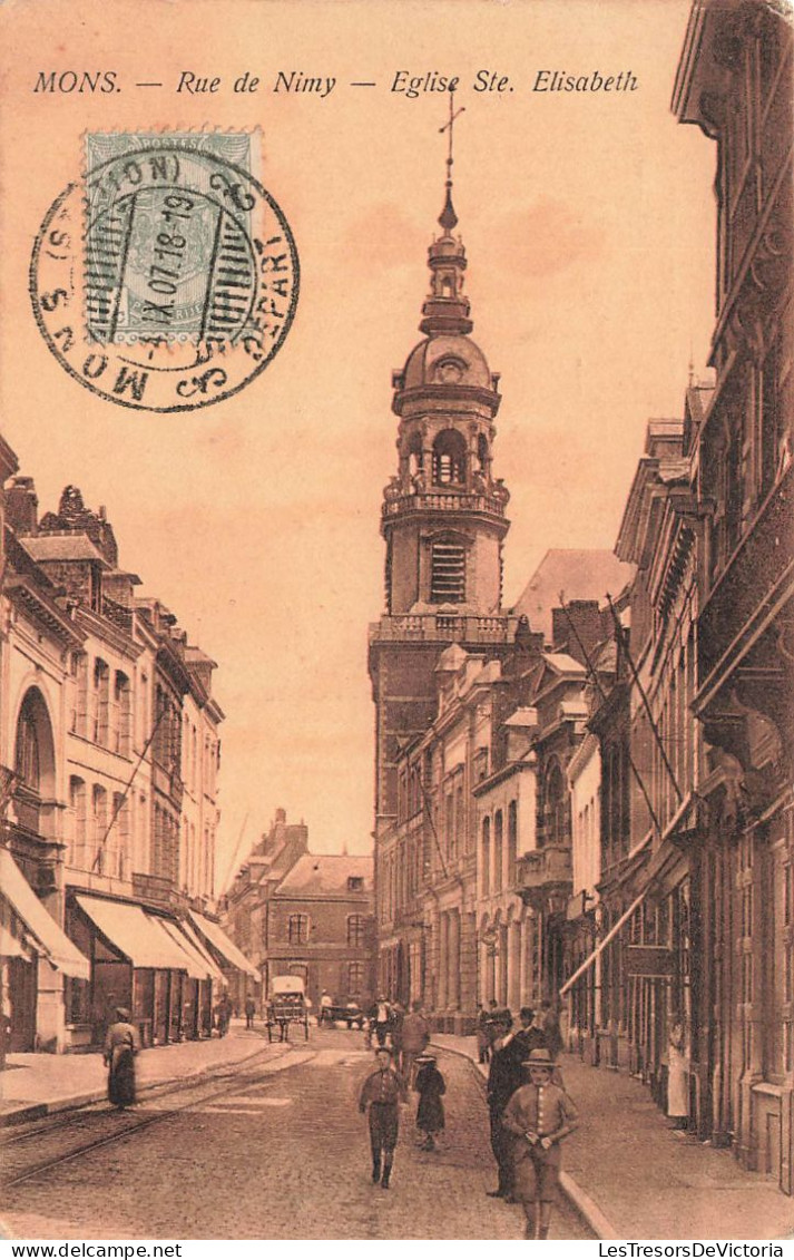 BELGIQUE - Mons - Vue De Nimy - Vue Panoramique Sur L'église St Elisabeth - Animé - Carte Postale Ancienne - Mons