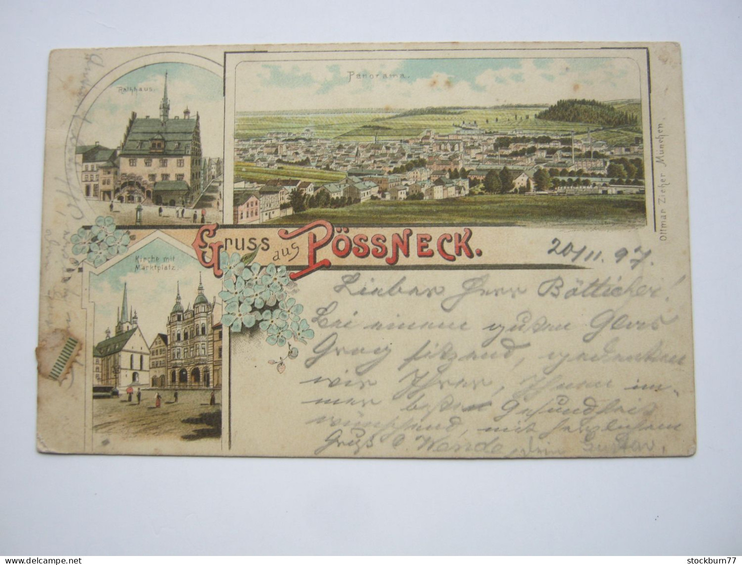 PÖSSNECK , Schöne   Karte Um 1897 - Pössneck