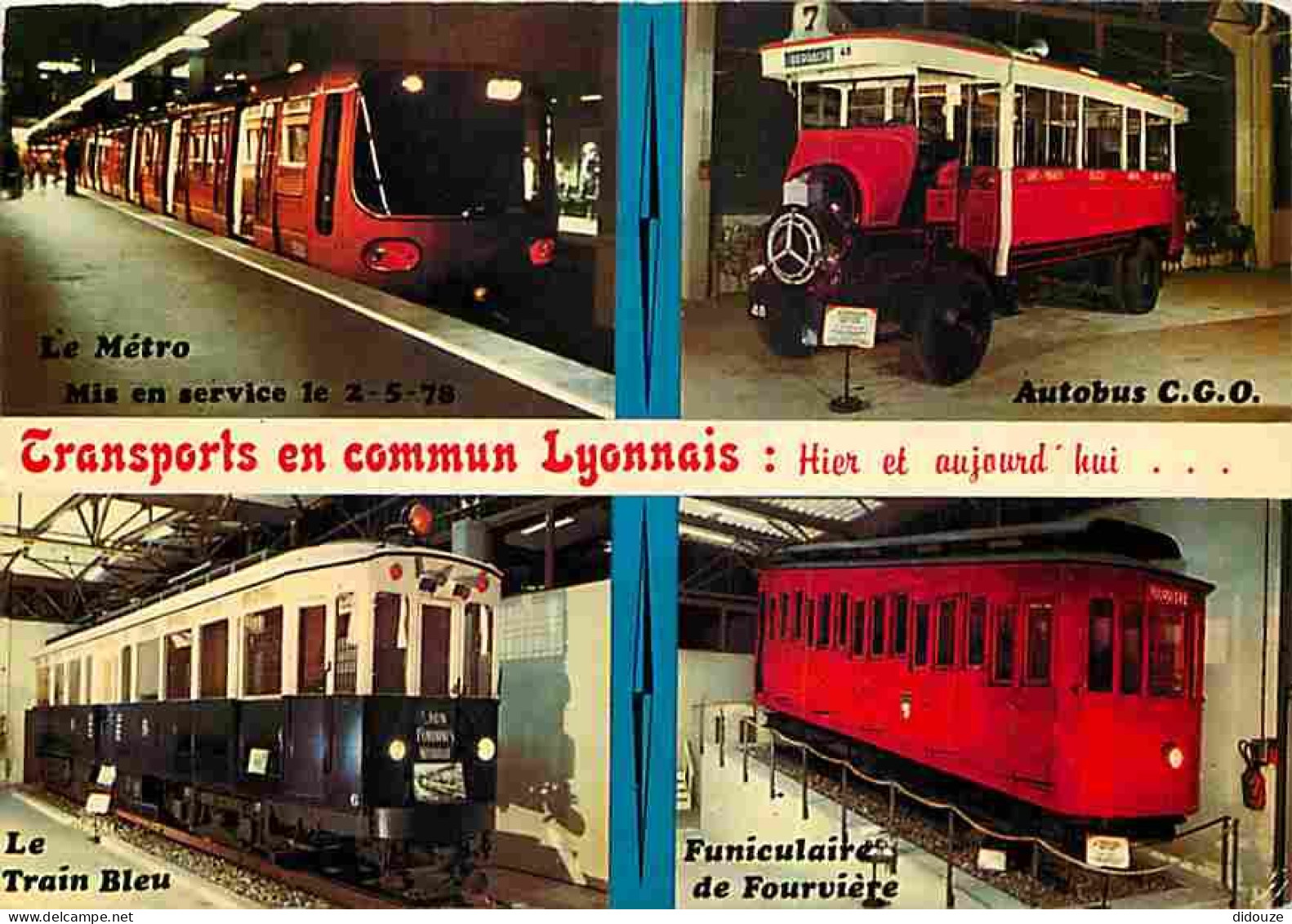 Trains - Funiculaires - Transports En Commun Lyonnais - Autobus CGO - Train Bleu - Funiculaire De Fourvière - Multivues  - Funiculares