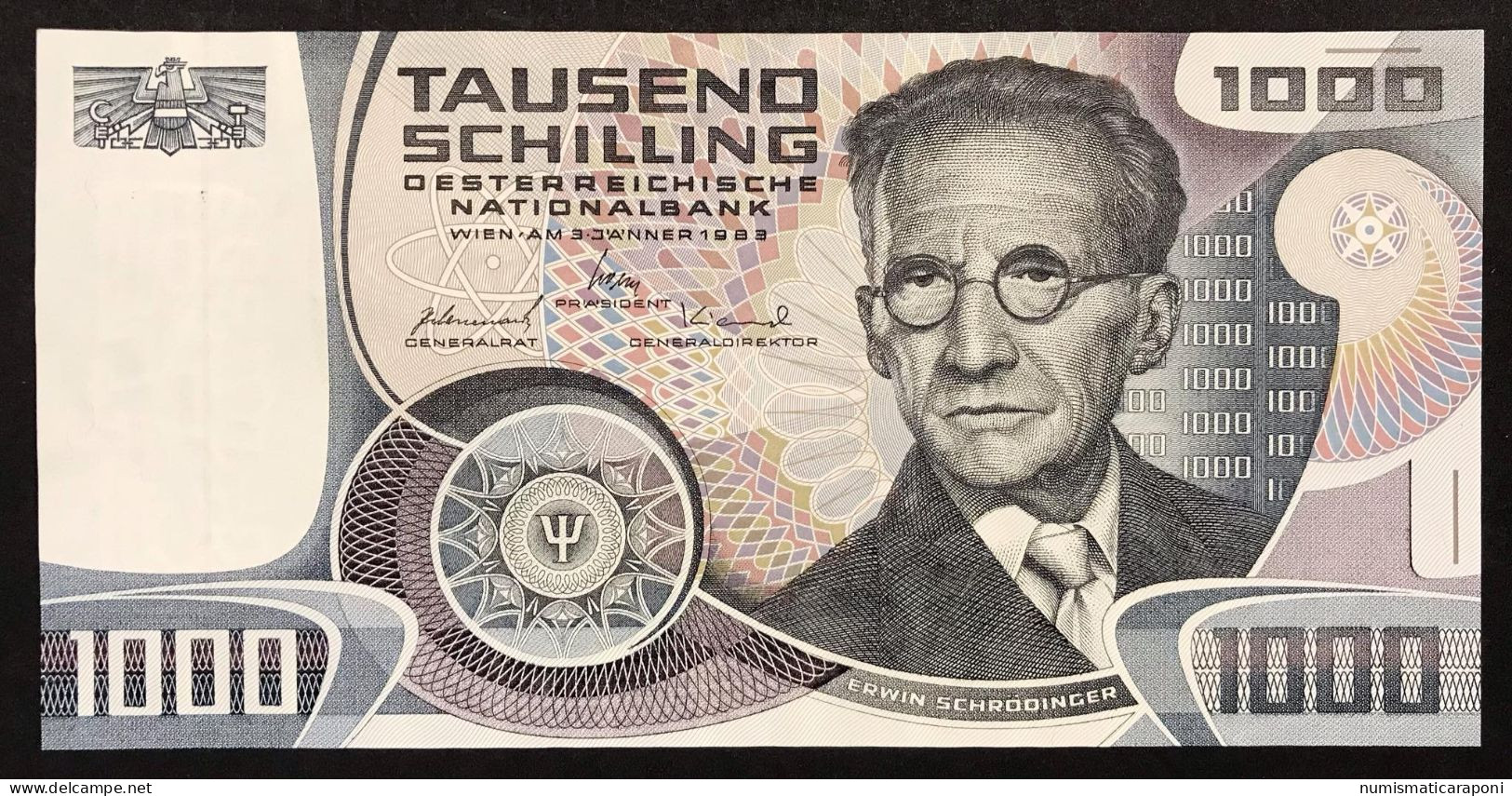 AUSTRIA 1000 SCILLINGS 1983 Pick#152 Erwin Schrödinger Xf Lotto 536 - Austria