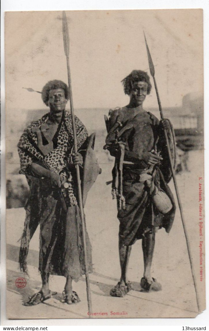 Carte Postale Ancienne Somalie - Guerriers Somalis - Somalië