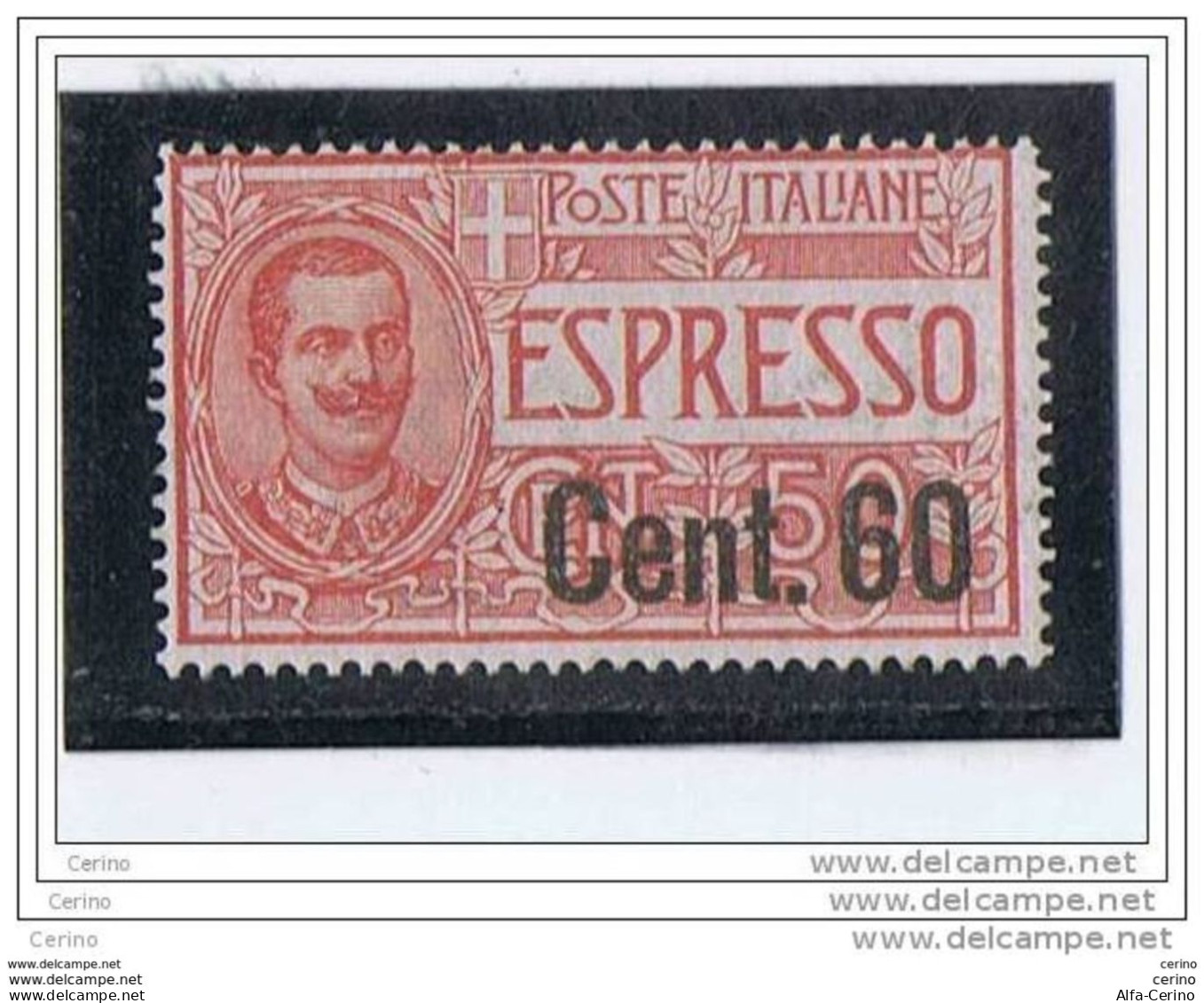 REGNO:  1922  EX.  VITTORIO  EMAN. III° -  60 C./50 C. ROSSO  N. -  SASS. 6 - Poste Exprèsse