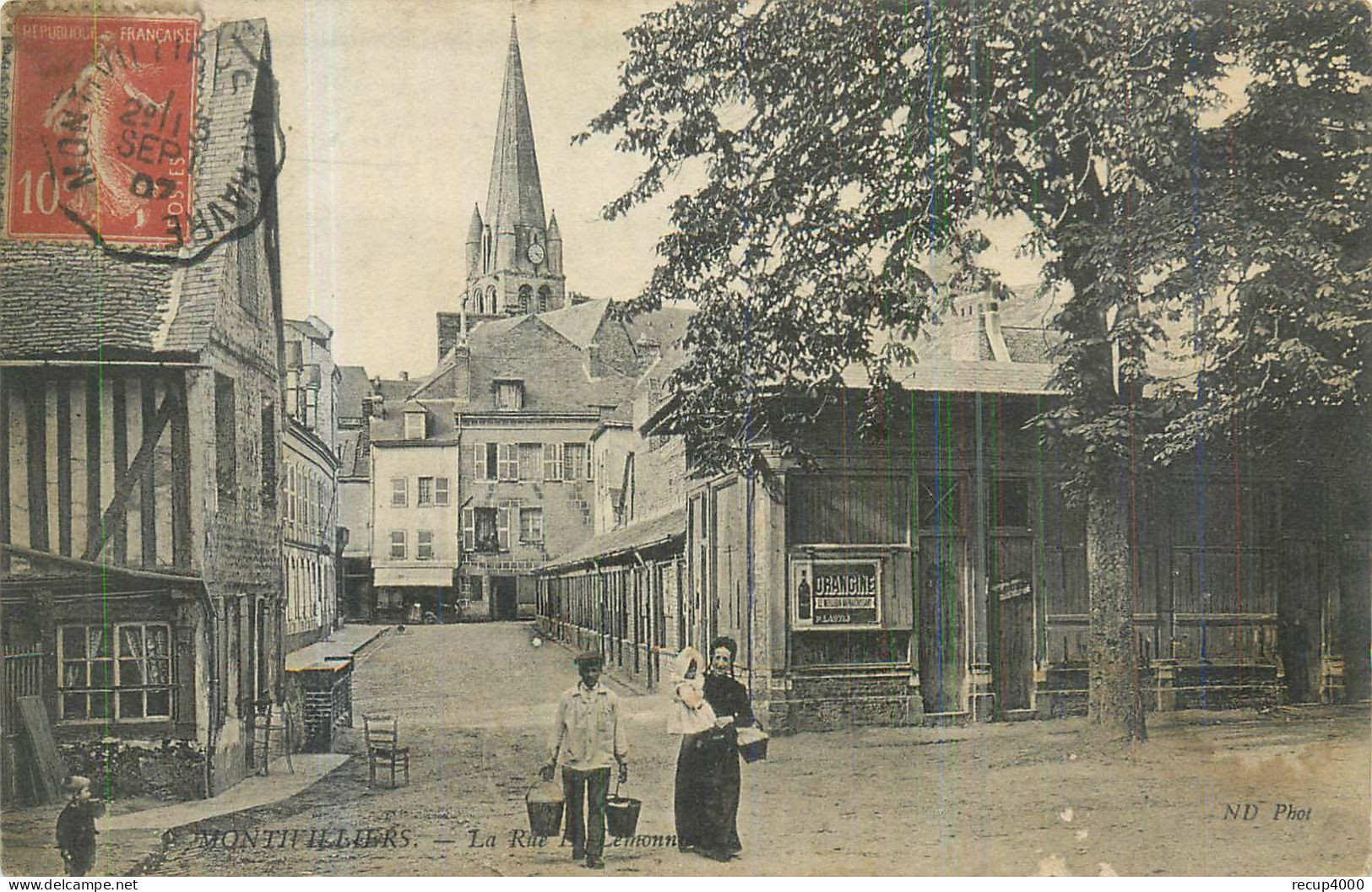 76 MONTIVILLIERS  Une Rue  église    2 Scans - Montivilliers