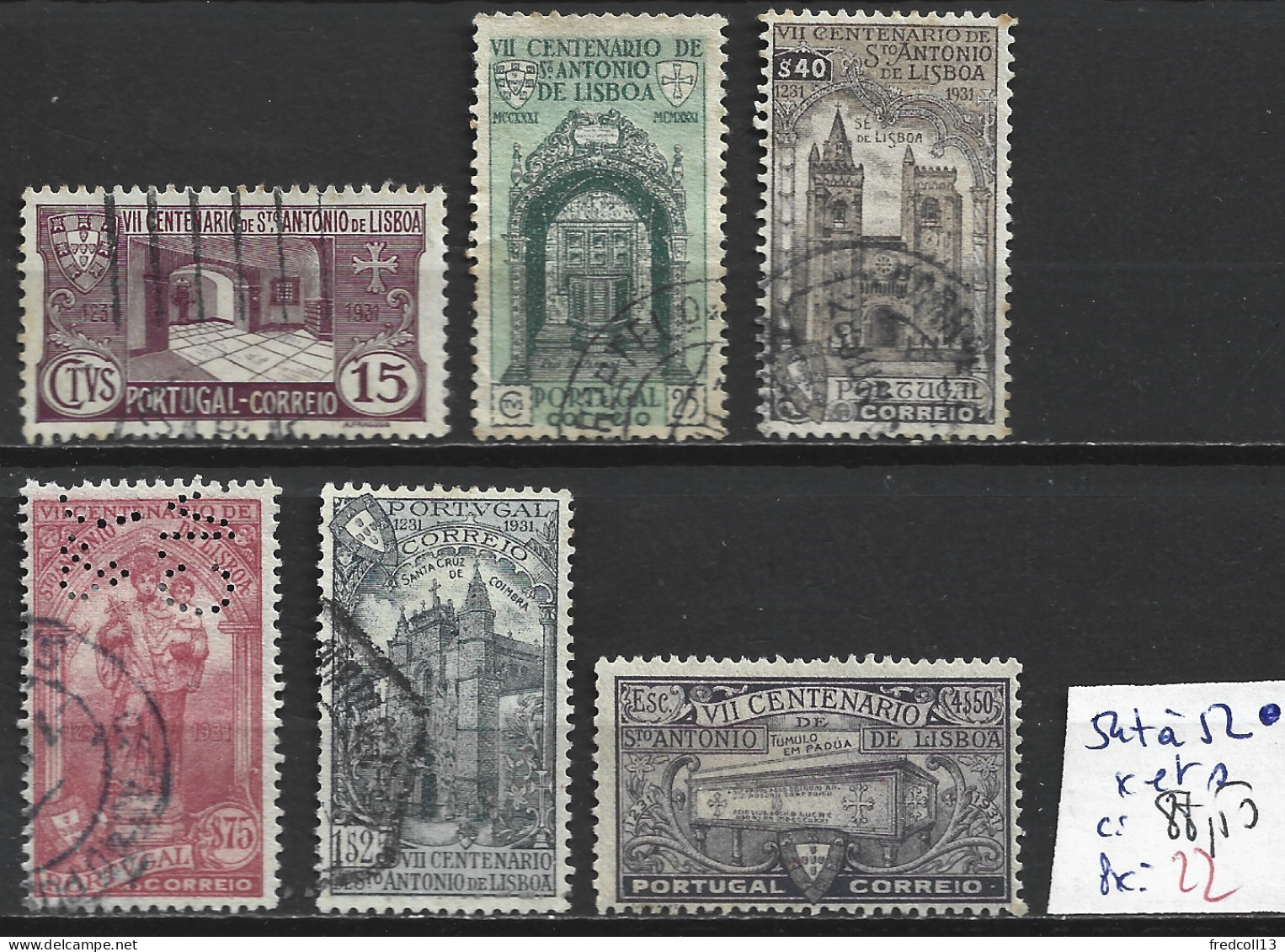 PORTUGAL 547 à 52 Oblitérés ( 52 : * ) Côte 88.50 € - Used Stamps