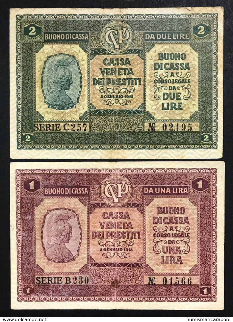 Cassa Veneta Dei Prestiti 1 E 2 Lira 02 01 1918 Bb LOTTO 669 - Unclassified