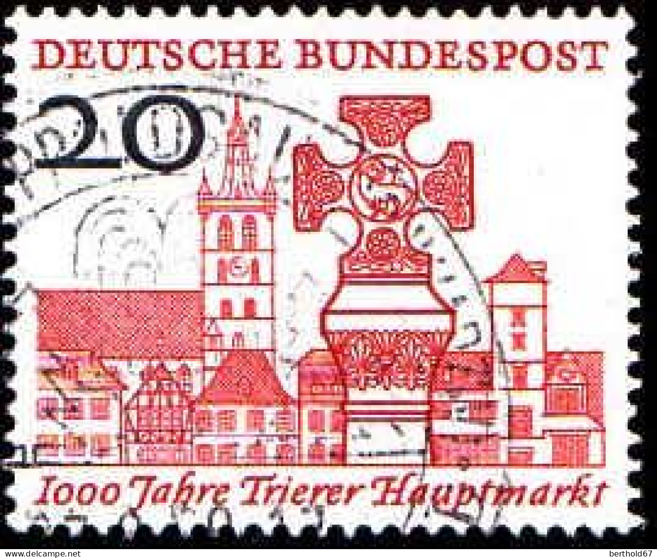 RFA Poste Obl Yv: 161 Mi:290 Trierer Hauptmarkt (Beau Cachet Rond) (Thème) - Iglesias Y Catedrales