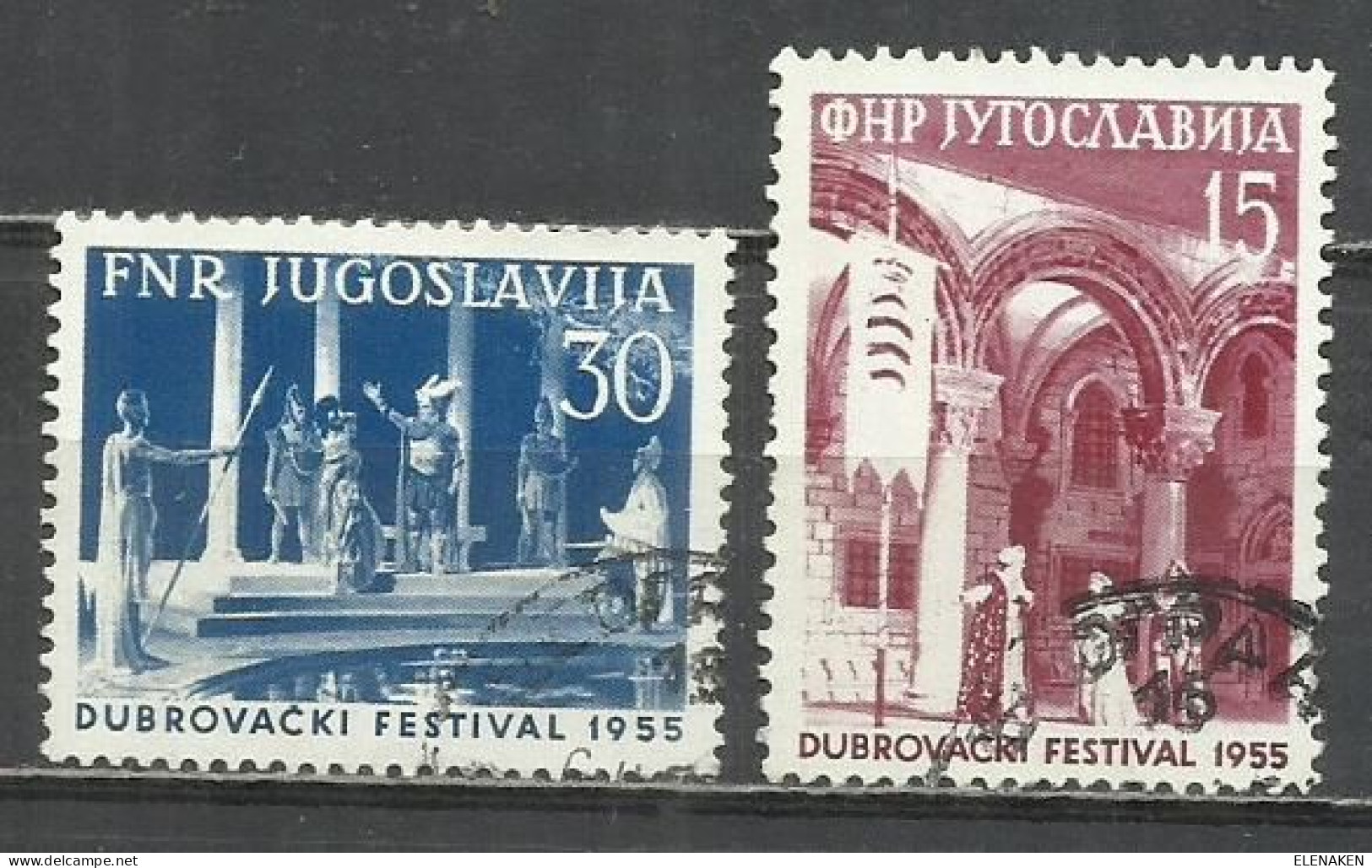 0623-JUGOSLAVIA SERIE COMPLETA 1955 Nº 665/666 YVERT 10,00€ - Oblitérés