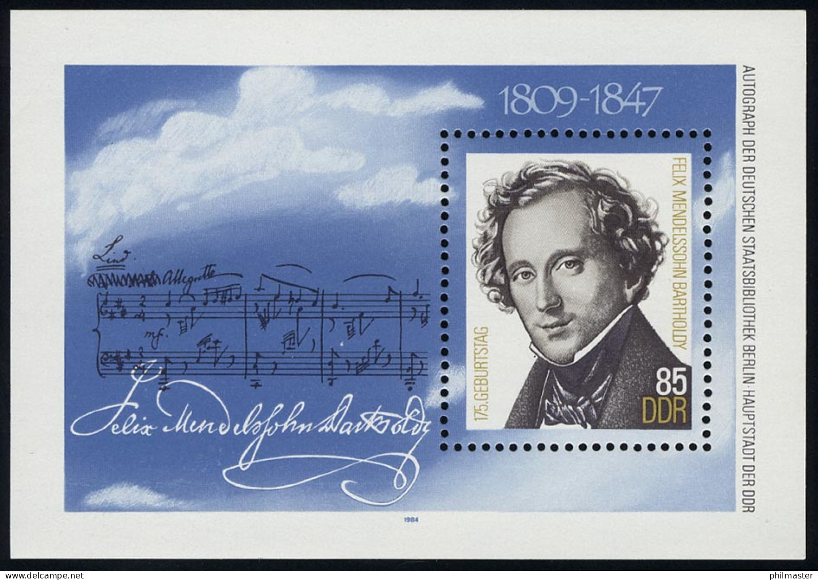 Block 76 Felix Mendelssohn Bartholdy 1984, Postfrisch ** - Nuovi