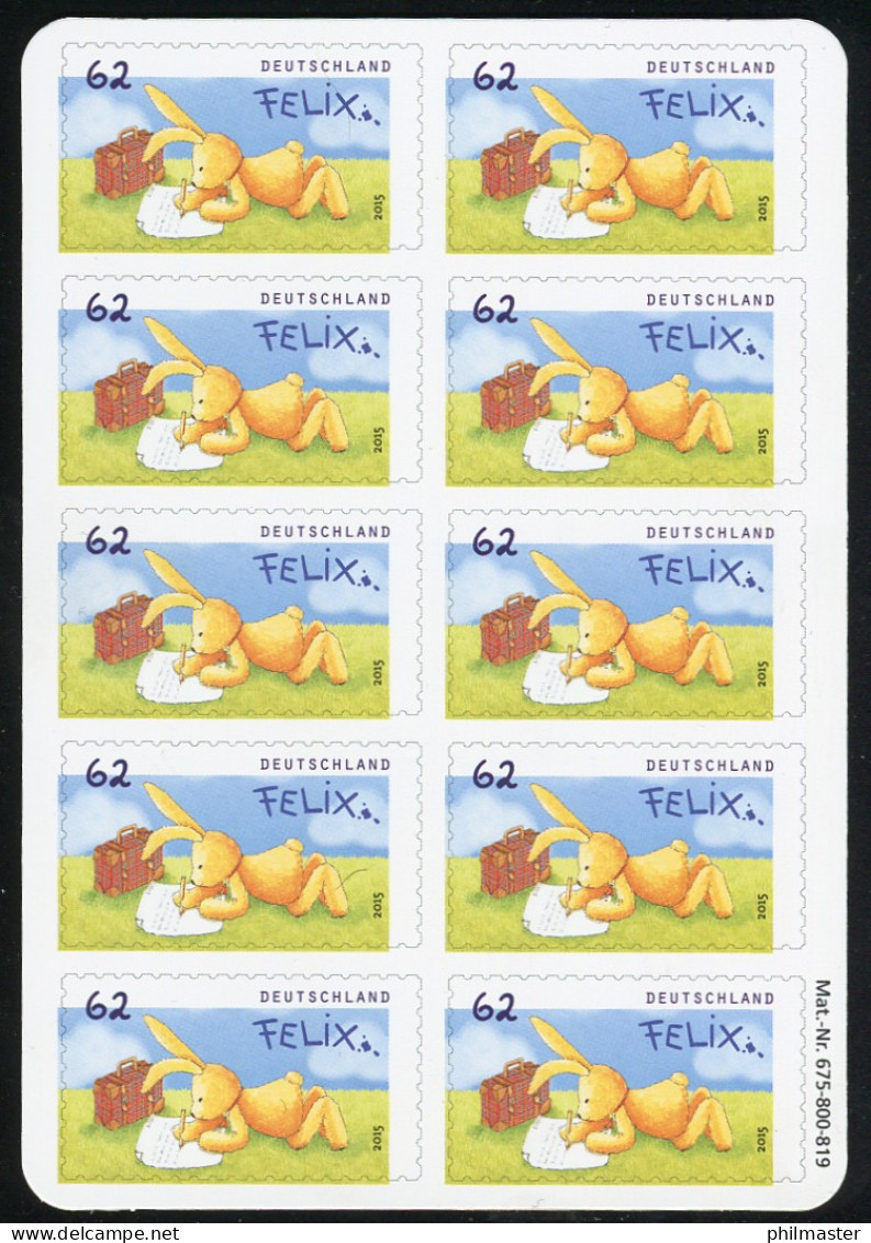 FB 46 Felix Auf Reisen 62 Cent, Folienblatt-Dummy Aus Plastik Mit Runden Ecken - 2011-2020