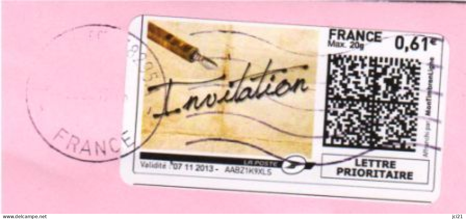 MON TIMBRE EN LIGNE " INVITATION " OBLITÉRÉ AVEC VALIDITÉ AU 07-11-2013 (1083)_T2435 - Autres & Non Classés