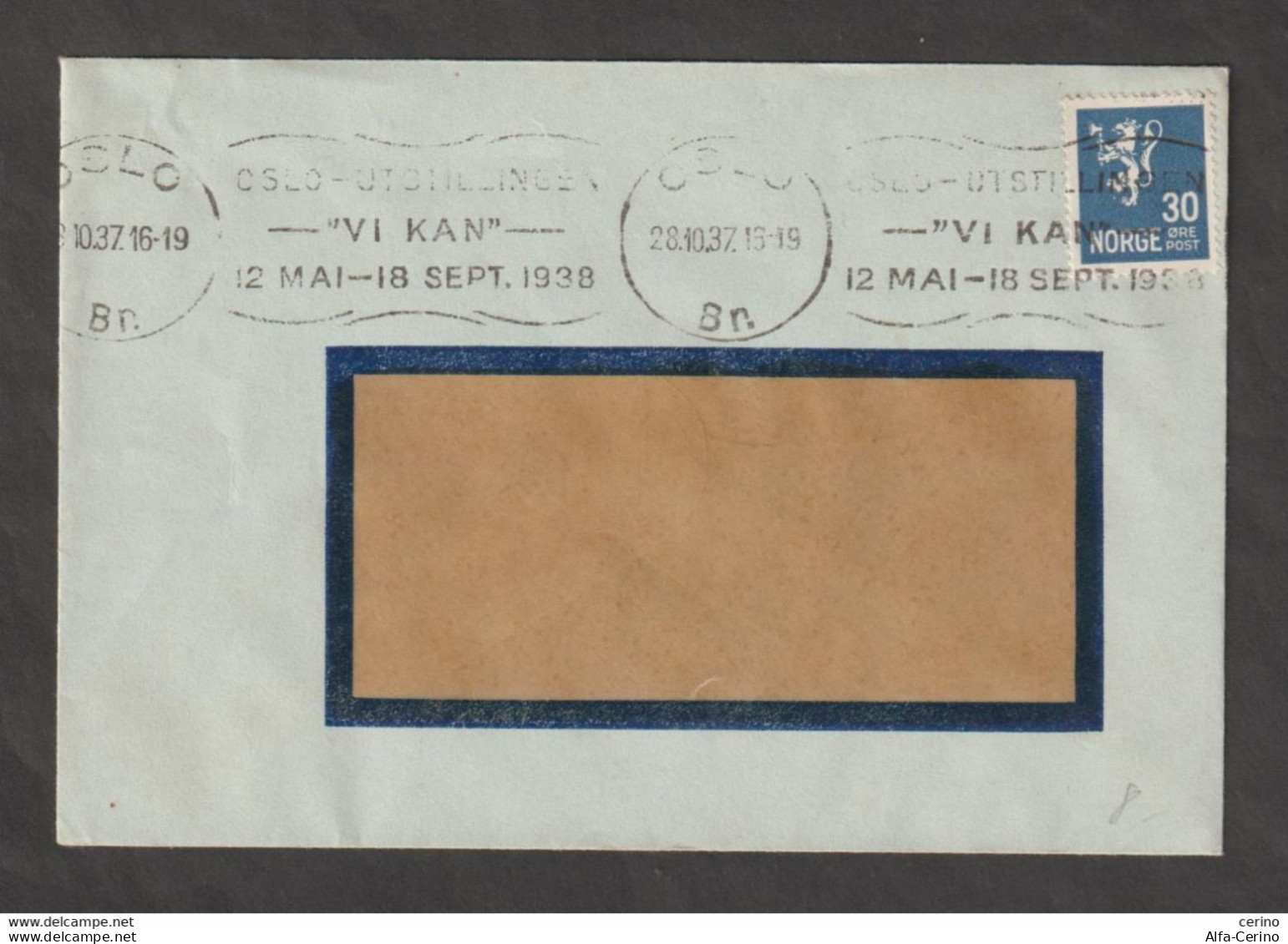 NORWAY: 1937 COMMERCIAL  COVER  WITH  30 Ore  BLEU (118) - Lettres & Documents