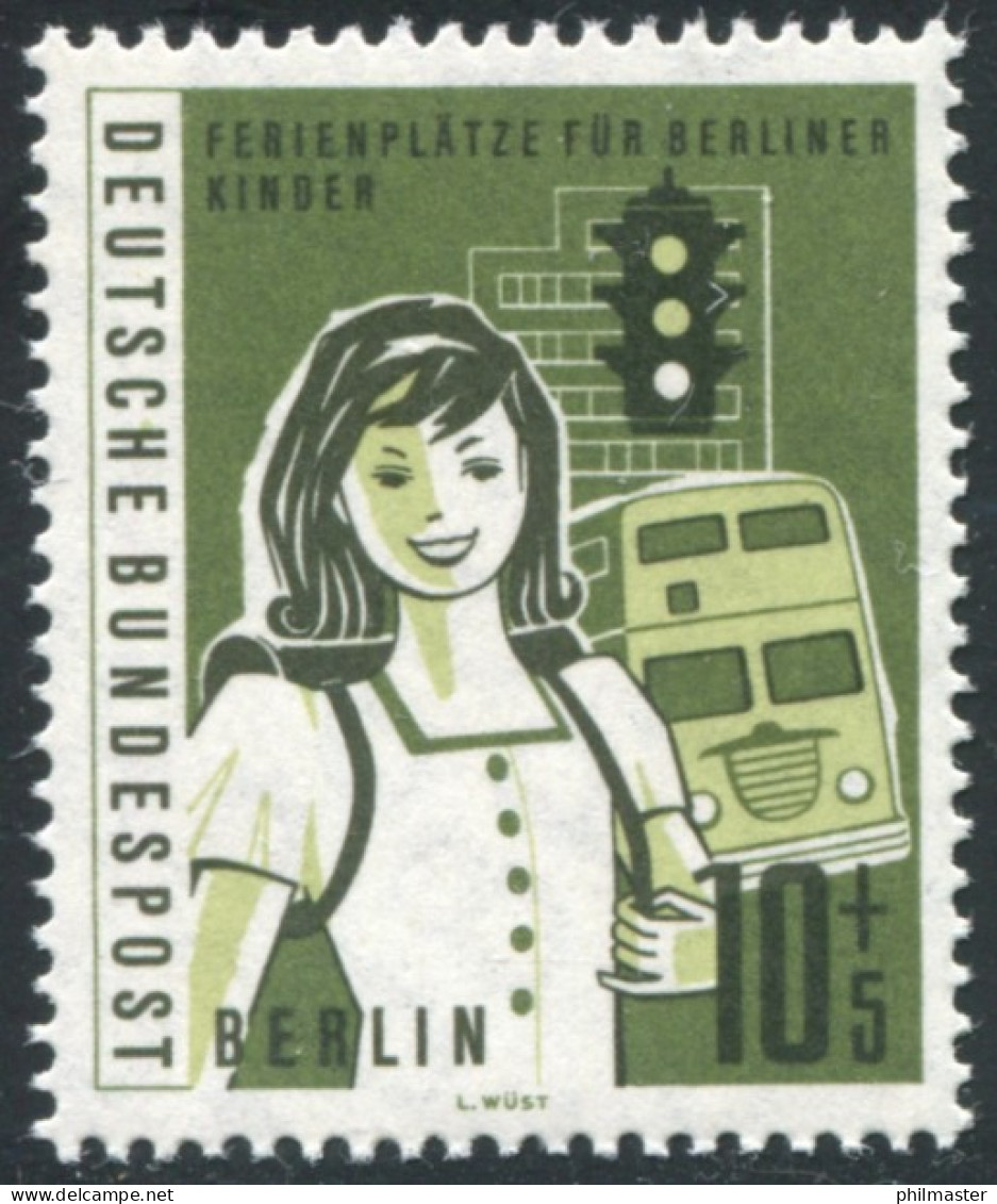 194 Kinder 10 Pf Mit PLF Kerbe Oben Im T Von BUNDESPOST, Feld 22, ** - Abarten Und Kuriositäten