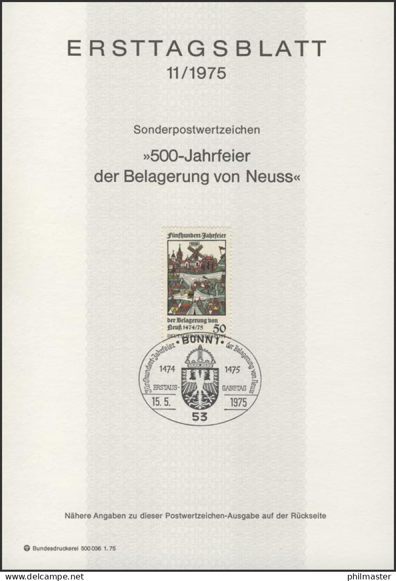 ETB 11/1975 Belagerung Neuss, Karl Der Kühne - 1974-1980