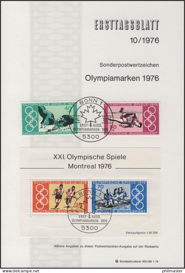 ETB 10/1976 Olympische Sommerspiele, Montreal - 1974-1980