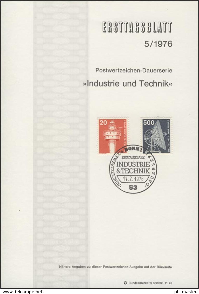 ETB 05/1976 Industrie Technik Leuchtturm, Radioteleskop - 1974-1980