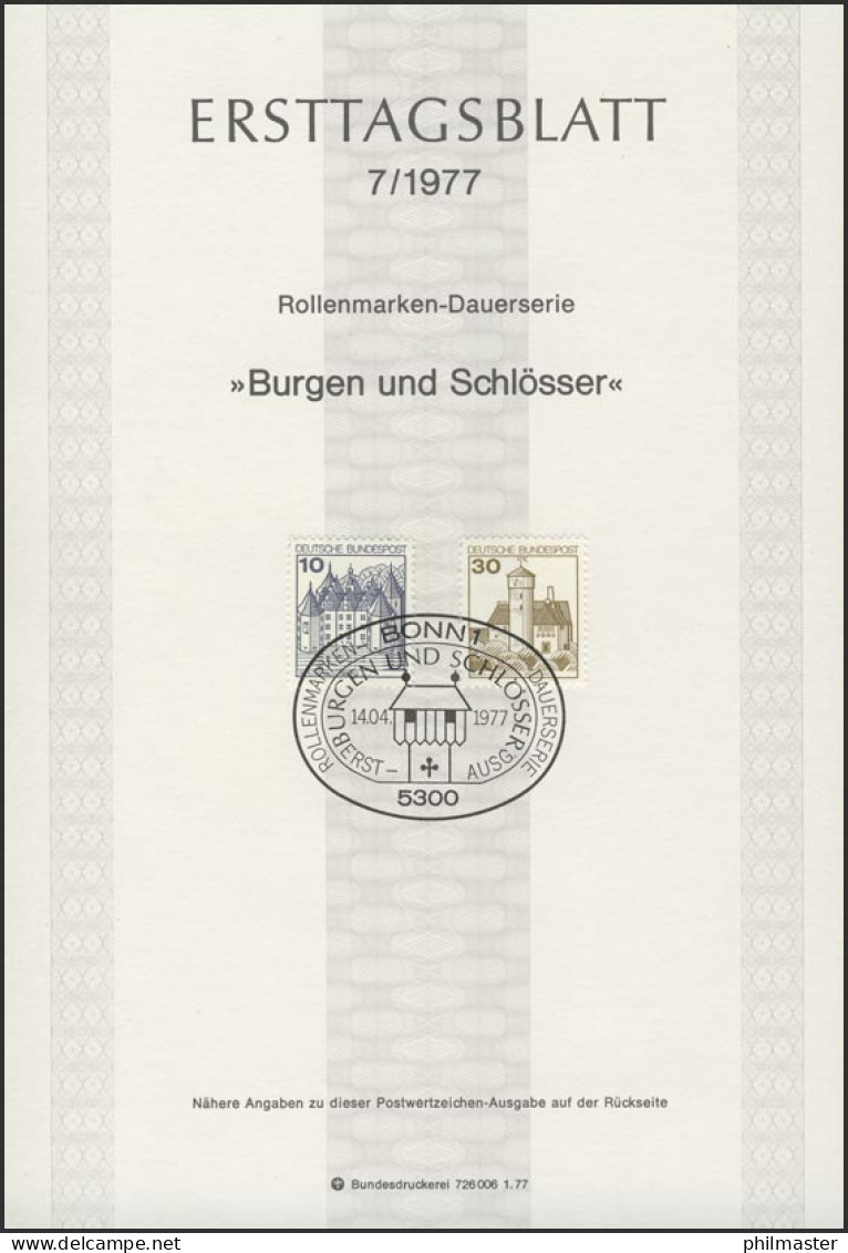 ETB 07/1977 Burgen Und Schlösser: Glücksburg, Ludwigst - 1974-1980