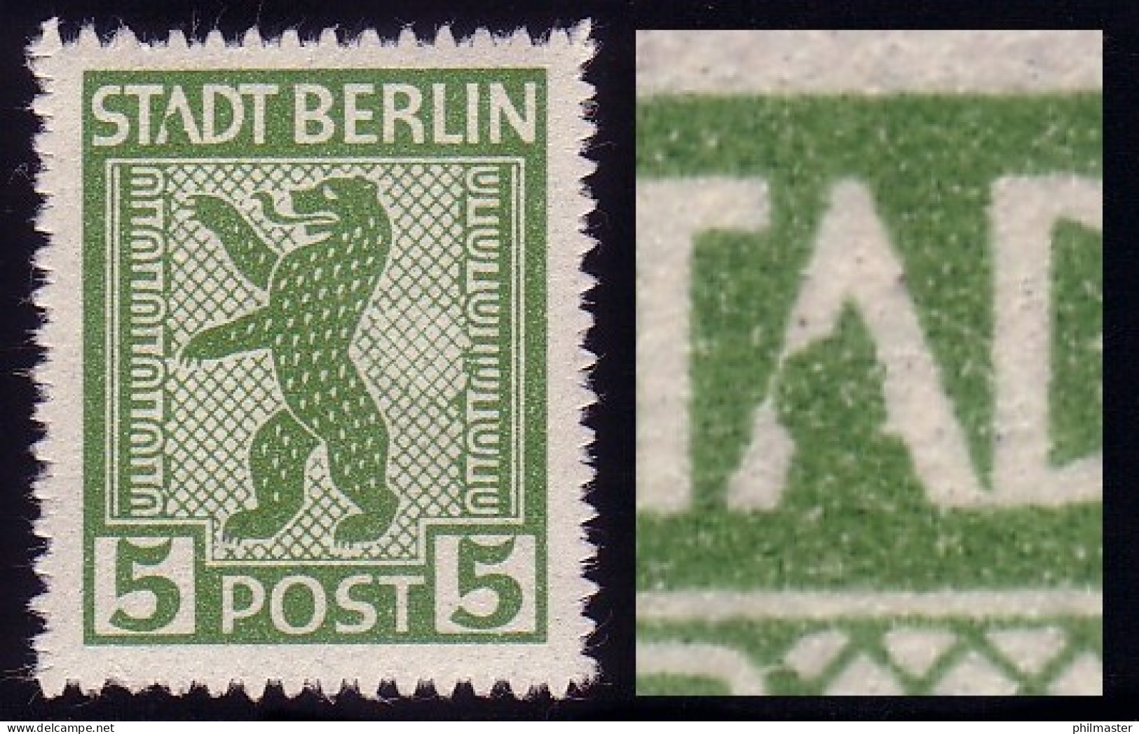 1 AB Mit PLF VIII: Verstümmeltes A Und D Teils Retuschiert, Feld 63, ** - Berlin & Brandebourg
