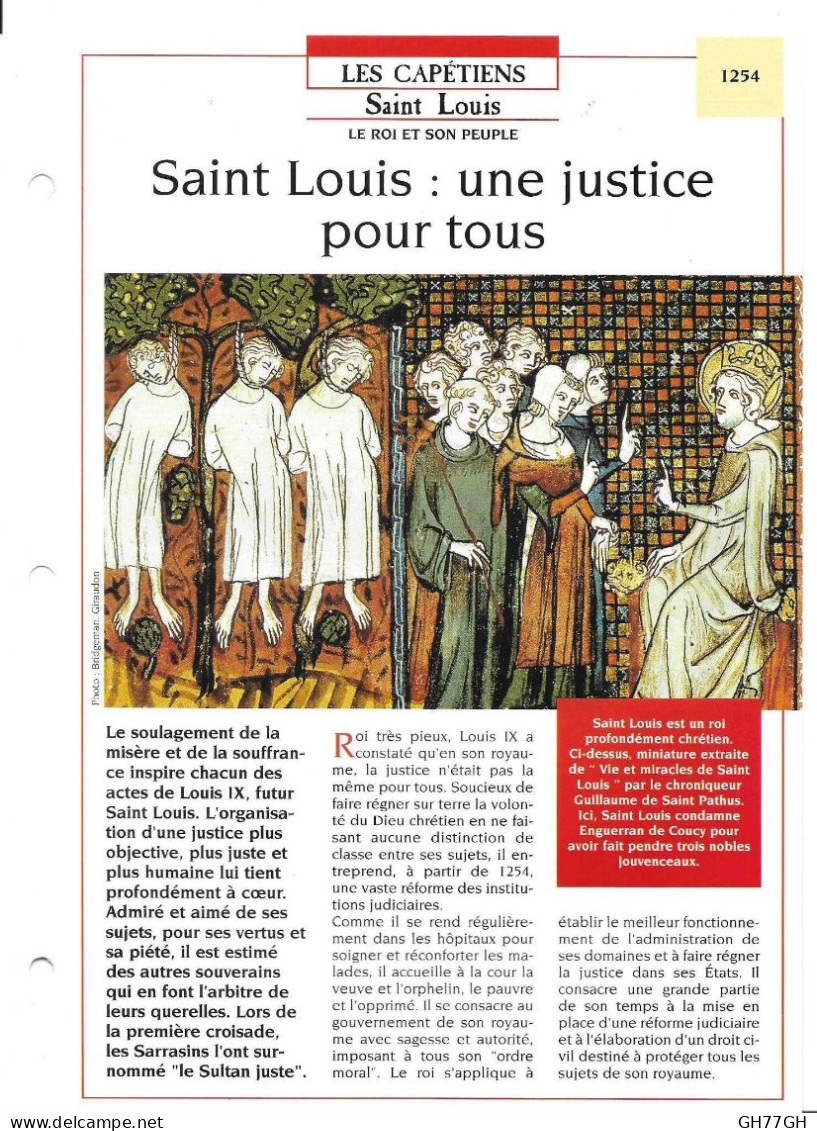 FICHE ATLAS: SAINT LOUIS UNE JUSTICE POUR TOUS -CAPETIENS - Geschiedenis