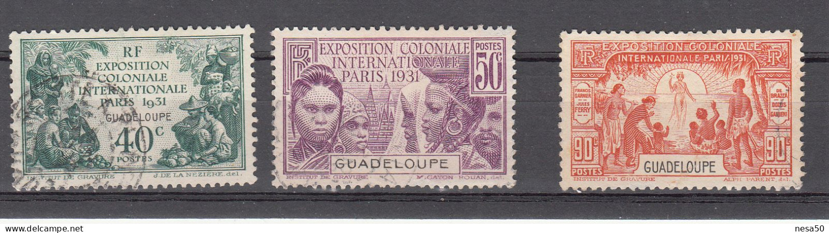 Guadeloupe 1931 Mi Nr 127 + 128 + 129, Koloniën - Used Stamps