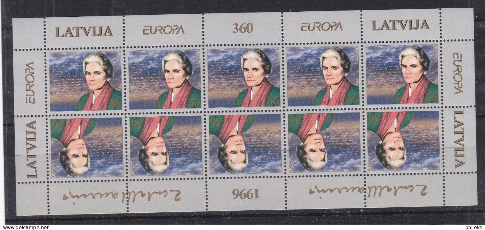 Europa 1996 - Lettonie - Yvert 387 ** - En Petite Feuille - Timbres Tête Bêche - Valeur 25,00 +++ - - 1996