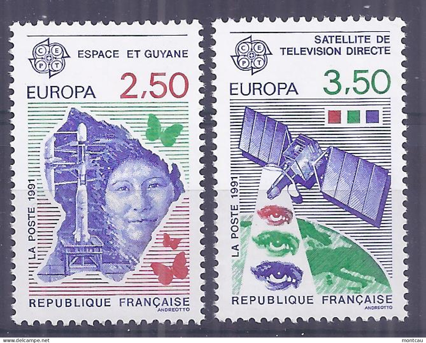 Francia 1991. YT = 2696-97 -  (**). Europa - 1991