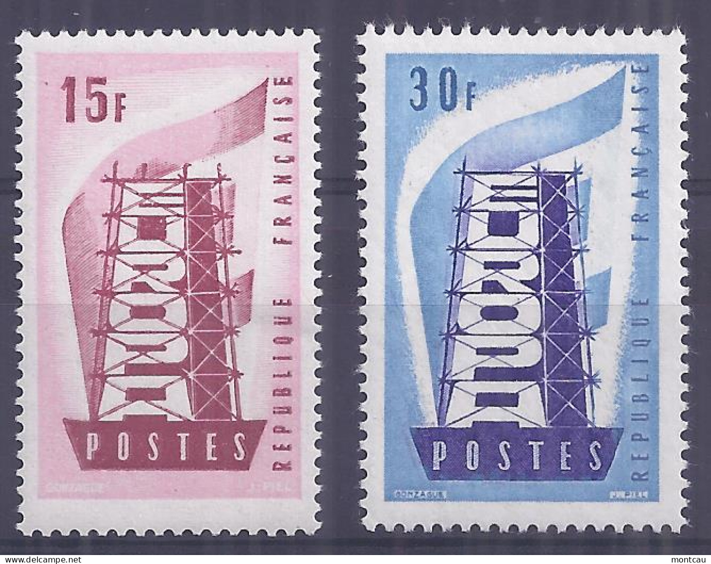 Francia 1956. YT = 1076-77 -  (**). Europa - 1956