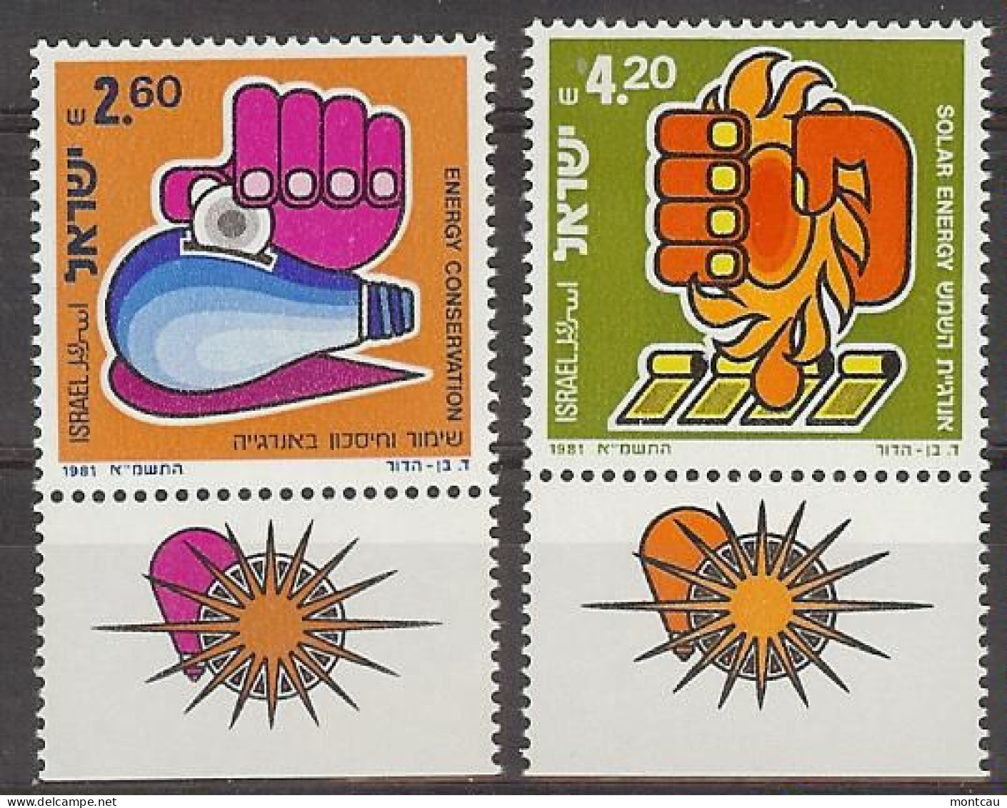 Israel 1981.  Ahorro Energia Mi 846-47  (**) - Unused Stamps (with Tabs)