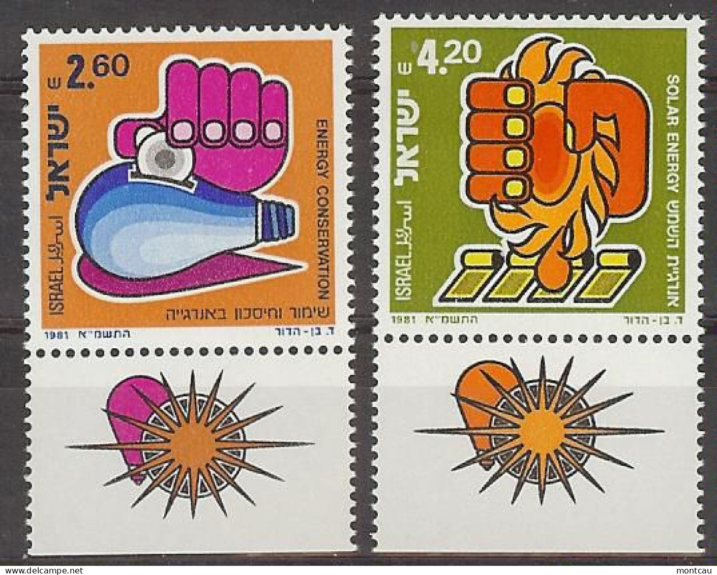 Israel 1981.  Ahorro Energia Mi 846-47  (**) - Ongebruikt (met Tabs)