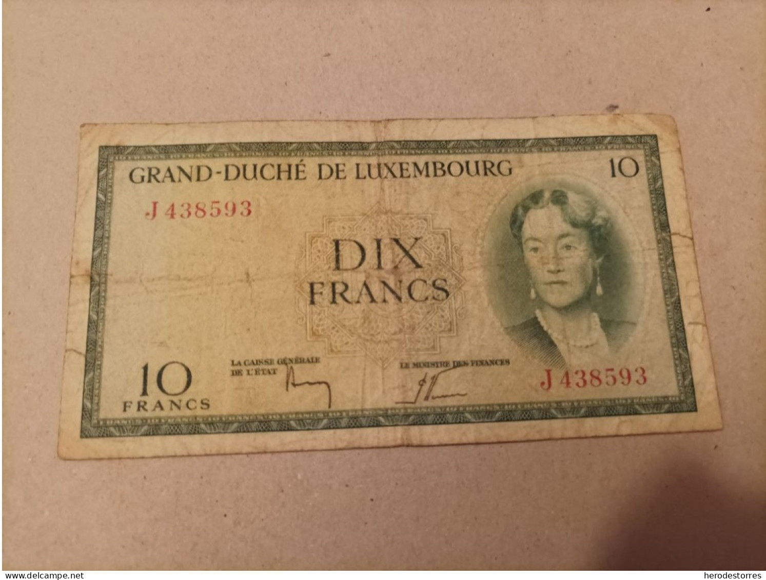 Billete Luxemburgo, 10 Francs, Año 1948 - Luxembourg