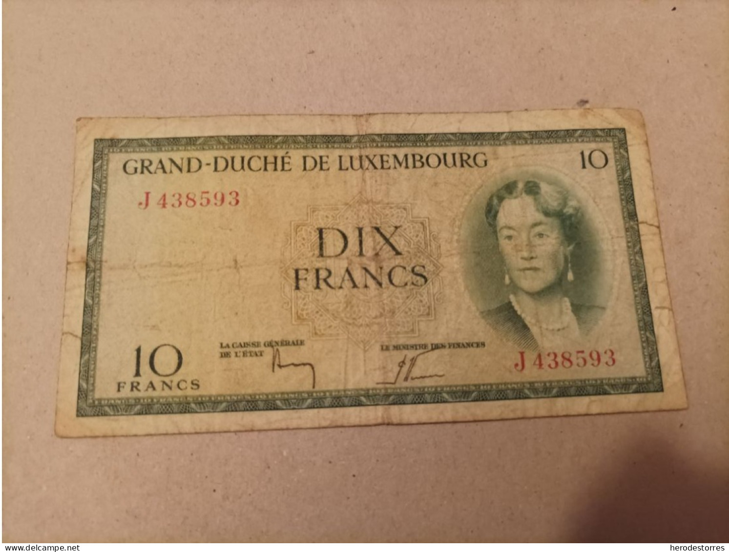 Billete Luxemburgo, 10 Francs, Año 1948 - Lussemburgo